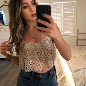 Flowy crochet crop top